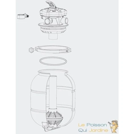 LEPOISSONQUIJARDINEFR Filtre à Sable Pour Piscines Hors Sol, Petites Piscines, Vanne 5 Voies - Bleu 3 LEPOISSONQUIJARDINEFR Filtre à Sable Pour Piscines Hors Sol, Petites Piscines, Vanne 5 Voies - Bleu – Image 3