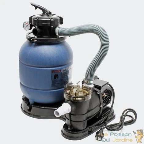 LEPOISSONQUIJARDINEFR Filtre à Sable Avec Pompe, Pour Piscines Hors Sol, Vanne 5 Voies - Bleu 1 LEPOISSONQUIJARDINEFR Filtre à Sable Avec Pompe, Pour Piscines Hors Sol, Vanne 5 Voies - Bleu