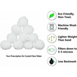 LLOVE Boules De Filtre De Piscine, Balles Filtrantes,Média Filtre à Fibres Pour Piscine Filtres à Sable Filtrage De L'eau. (Blanc) -Pompe et filtre de piscine Soldes 67414938 4