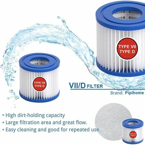 TANèTUE Cartouche Filtrante De Piscine Type VII & D, Cartouche Filtrante Type D/VII Pour Bestway, Pour Cartouche Filtrante Intex Type D, Pour Pompe De Piscine SFS 350, SFS 600, RP 350, RX 600 (2 Pièces) 3 TANèTUE Cartouche Filtrante De Piscine Type VII & D, Cartouche Filtrante Type D/VII Pour Bestway, Pour Cartouche Filtrante Intex Type D, Pour Pompe De Piscine SFS 350, SFS 600, RP 350, RX 600 (2 Pièces) – Image 3