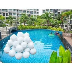 ENLENK Boules De Filtre De Piscine, Balles Filtrantes,Média Filtre à Fibres Pour Piscine Filtres à Sable Filtrage De L'eau. (Blanc) -Pompe et filtre de piscine Soldes 67473239 5