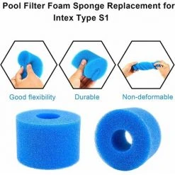 Cisea Éponge Filtrante Type S1 Filtres De Piscine En Mousse, 6 Pièces Cartouche Filtrante RéUtilisable Et Lavable Pour Intex Type S1 Pour Piscine, Aquarium, Jacuzzi Spa 8 Cisea Éponge Filtrante Type S1 Filtres De Piscine En Mousse, 6 Pièces Cartouche Filtrante RéUtilisable Et Lavable Pour Intex Type S1 Pour Piscine, Aquarium, Jacuzzi Spa -Pompe et filtre de piscine Soldes 67563817 4