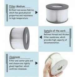 Cisea Filtre Spa Lite Pour Mspa,filtre Pour Mspa Lite, Pour MSPA Whirlpool Filter - Cartouches Filtrantes Pour Sous - Bateaux Et Spa Chauds - Modèle à Partir De 2020 (4pcs) -Pompe et filtre de piscine Soldes 67564034 3