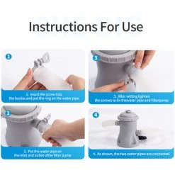 SUPERSELLER Jardin Piscine Pompe De Filtration De Piscine 330 GPH Pompe à Eau électrique Pour Pataugeoire Avec 2 Cartouches De Filtre De Piscine Pompes De Piscine Hors Sol Petite Pompe De Filtration De Piscine -Pompe et filtre de piscine Soldes 67873421 4