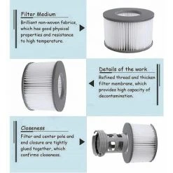 Cisea Filtres De Rechange Pour Mspa Cartouche Filtrante,pour Sous-Marins Et Spa Chauds,Convient Pour Tous Les Jacuzzis Actuels,pour Piscines Gonflables - Modèle à Partir De 2020 (4pièces) -Pompe et filtre de piscine Soldes 68076041 5
