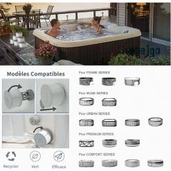 YOOUYIDA Lot De 8 Filtres De Rechange Pour MSPA FD2089- Cartouche Filtrante Pour Piscine Gonflable MSPA - Version Améliorée - Convient Pour Tous Les Actuels, Filtres De Rechange -Pompe et filtre de piscine Soldes 68297644 4