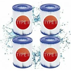 QERSTA 4 Cartouches De Filtre De Piscine Type II - For Bestway De Type Ii - Convient Pour Bestway 58383 58387 - Cartouche Filtrante Pour Piscine Bestway 530/800 Gal/h.